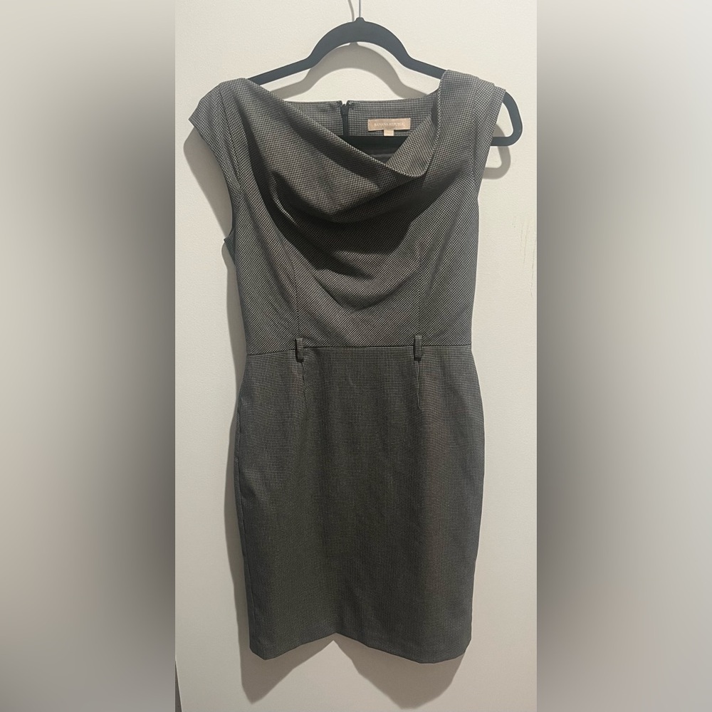 Banana Republic Herringbone Cowl Neck Dress
